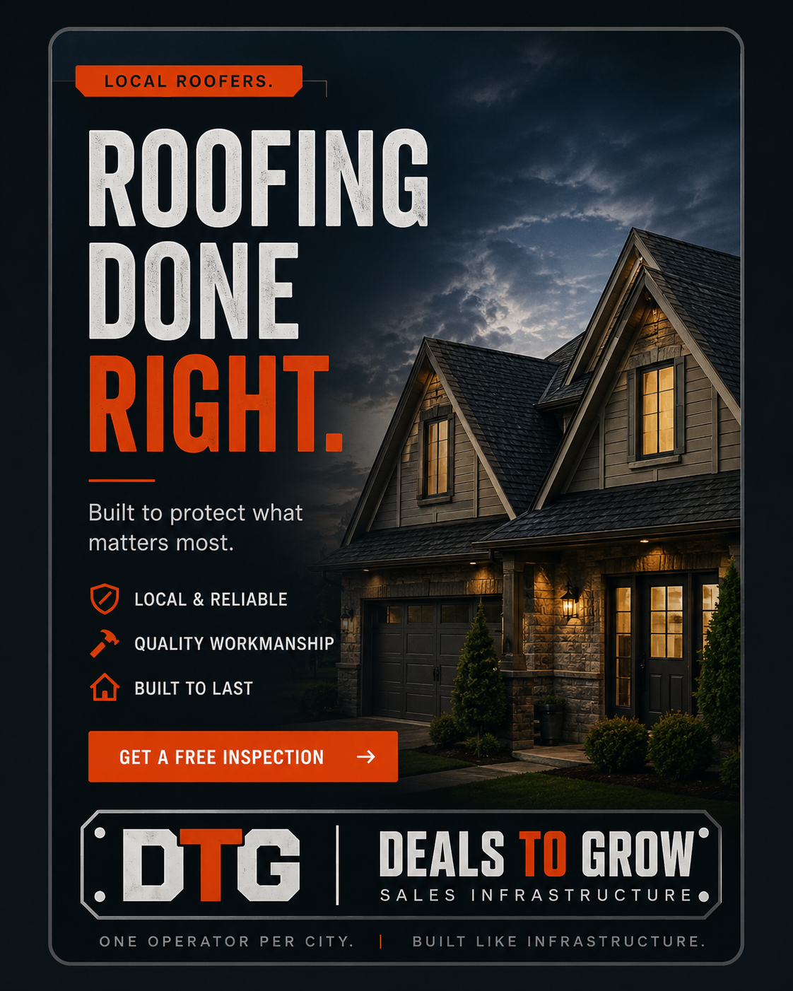 Ad with a strong local headline leading the layout