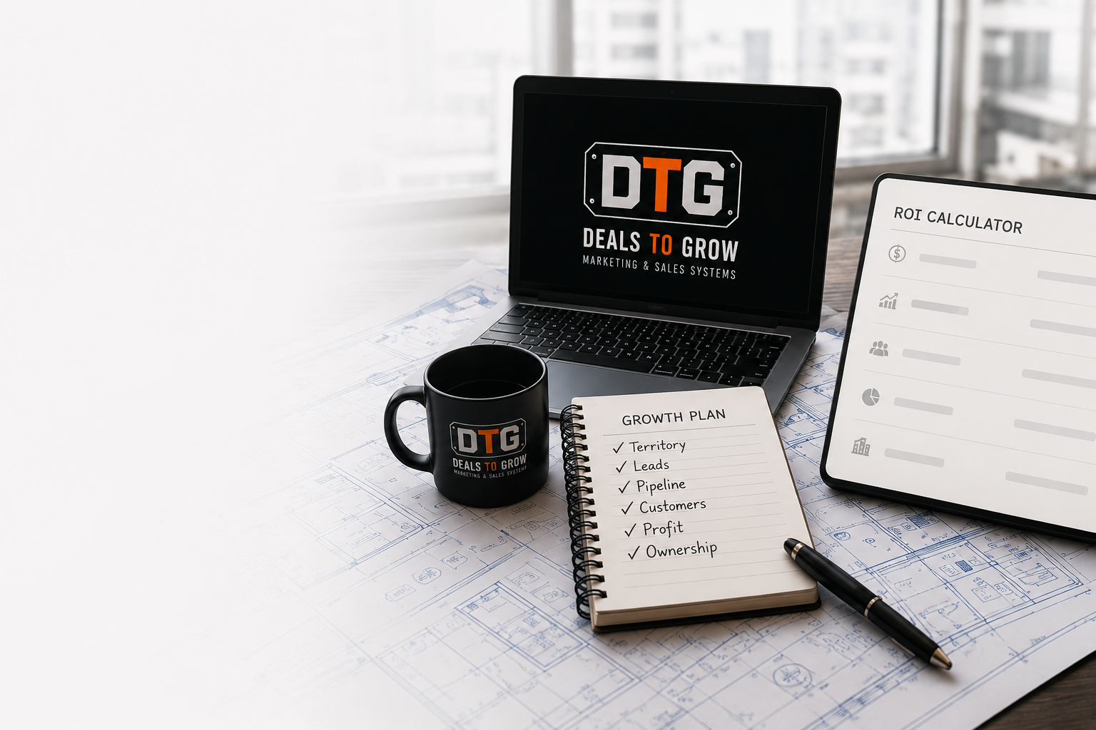 Laptop showing the DTG revenue simulator