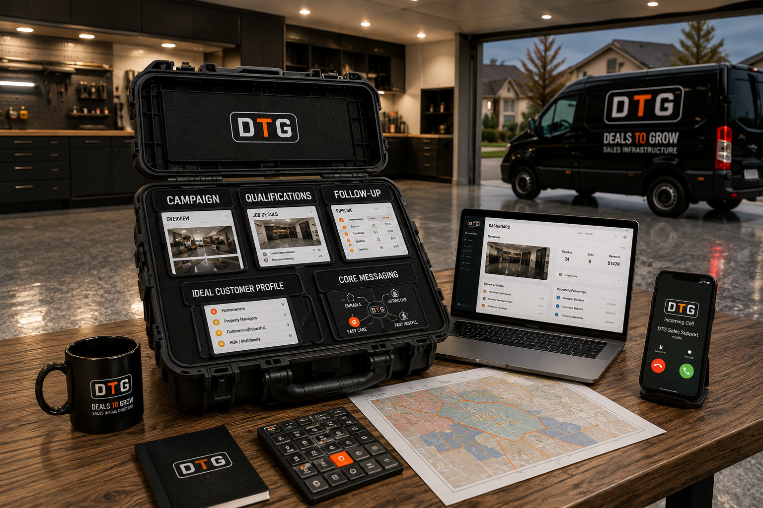 DTG install kit — campaign, qualifications, follow-up, core messaging