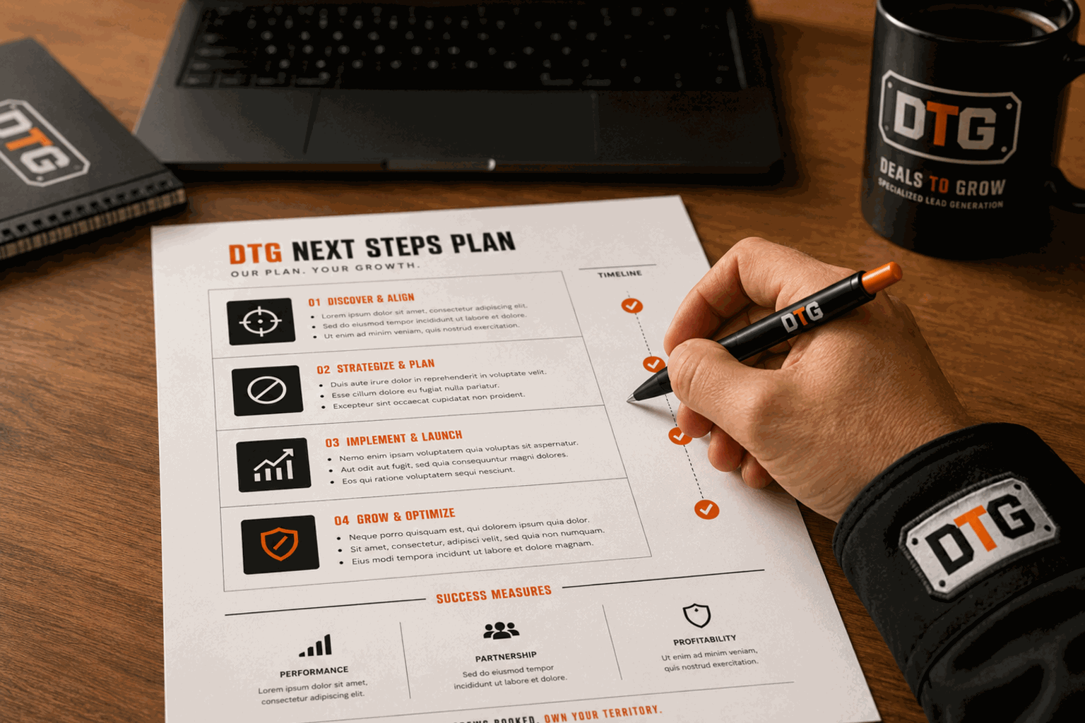 Next-steps sheet ready to act on