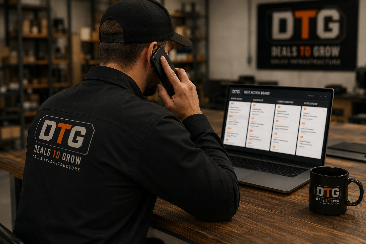 Operator responding to a lead from the follow-up queue