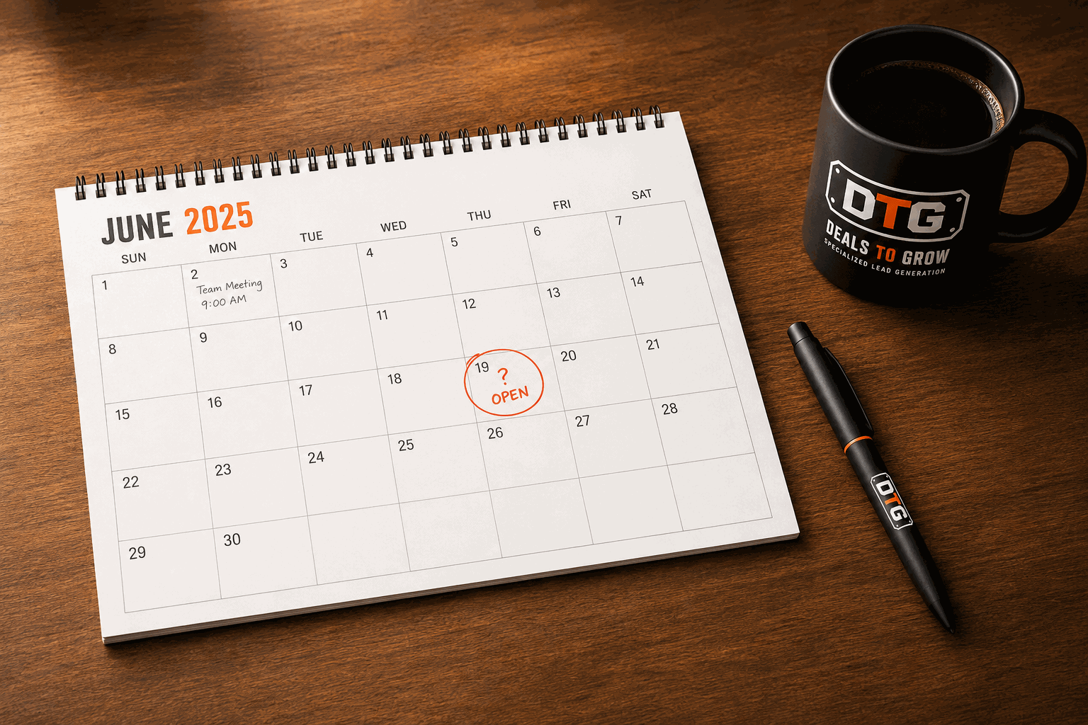 Empty appointment calendar