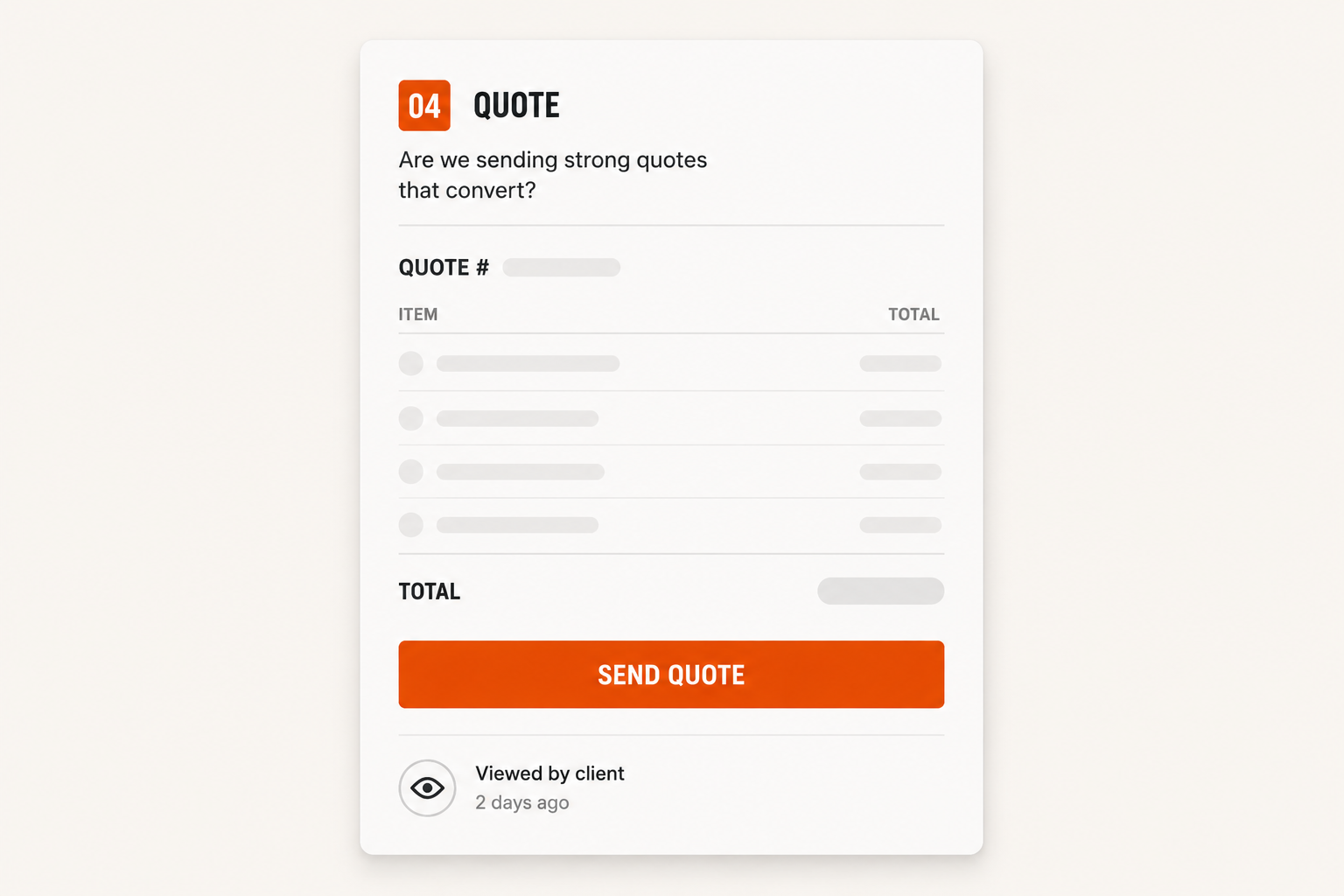 Quote checkpoint panel from the audit worksheet