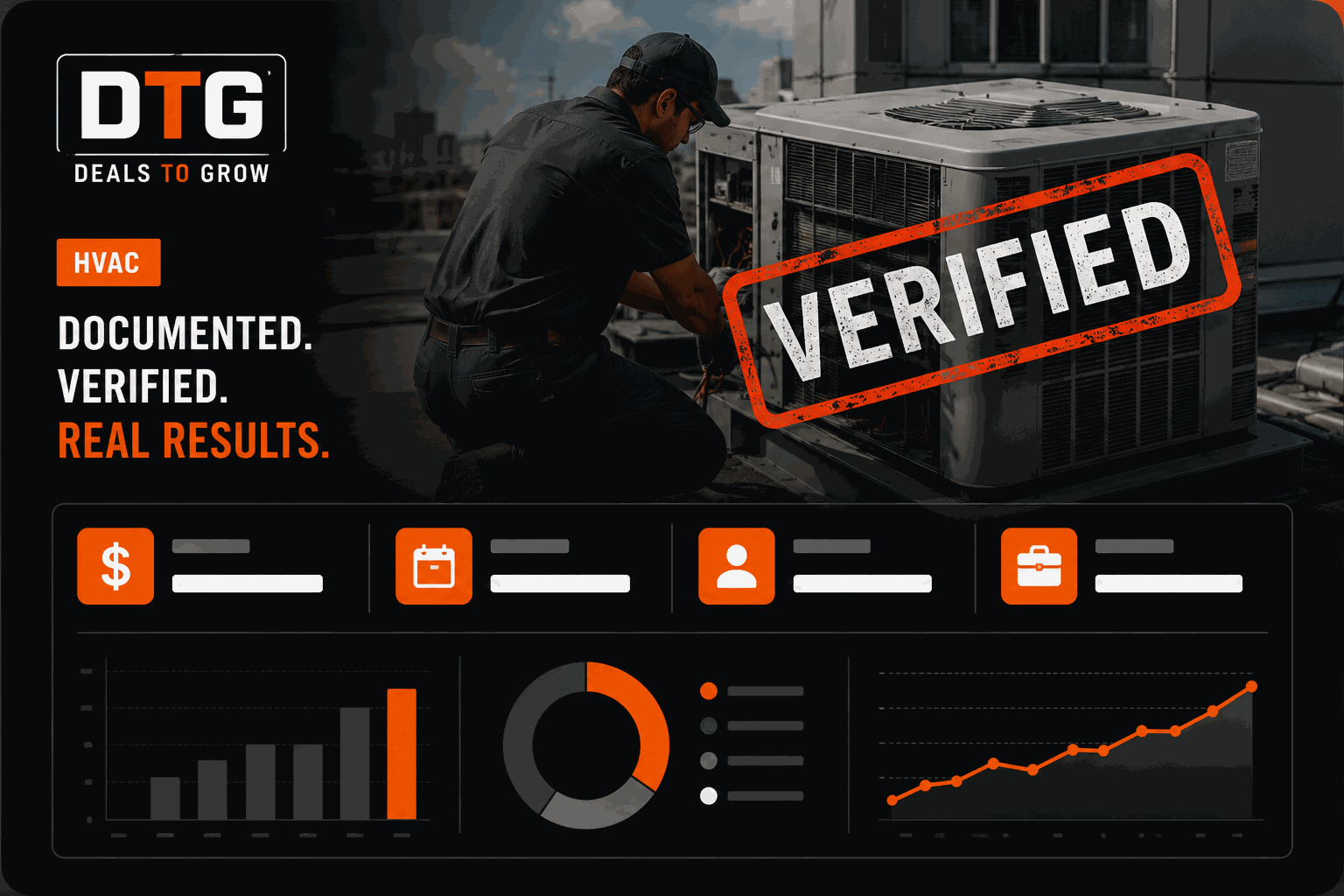 DTG Verified — HVAC documented results with revenue growth chart