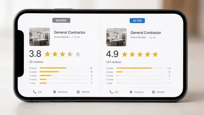 Five-star Google reviews for a contractor