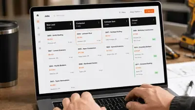 Contractor CRM pipeline on screen