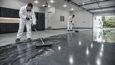 Finished epoxy garage floor coating