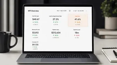 Marketing metrics dashboard for contractors