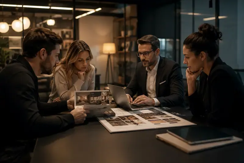 An agency boardroom — leads handed off across teams