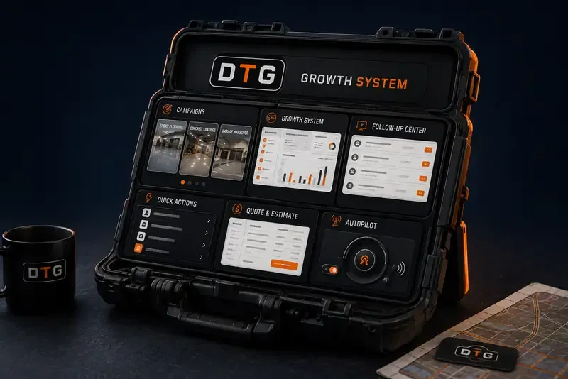The DTG growth system installed as one kit — campaign, follow-up, and pipeline engine