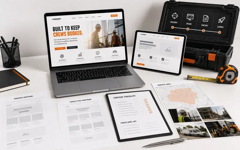 Authority website kit for a pool building company