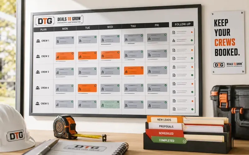 A calendar with a strategy call booked in — the start of a contractor's lead system