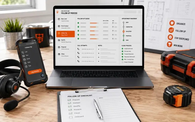 CRM discipline at a desk — the structured, owned alternative to hiring in-house or going DIY