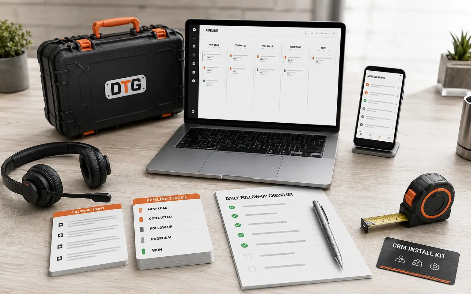 The DTG system being installed — ads, CRM, and follow-up set up and connected for you