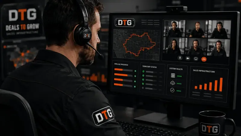 DTG operator on a kickoff scoping call mapping a contractor's metro and goals