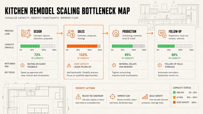 how to scale kitchen remodel company: the problem, cost, risk, and fix for each gap