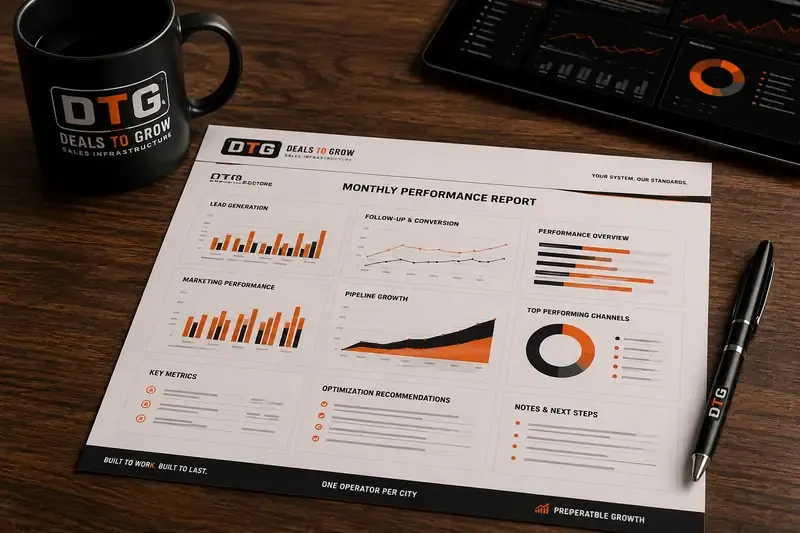 Performance and growth report on the monthly dashboard