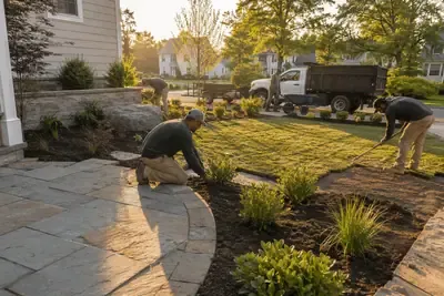 Landscaping crew at work
